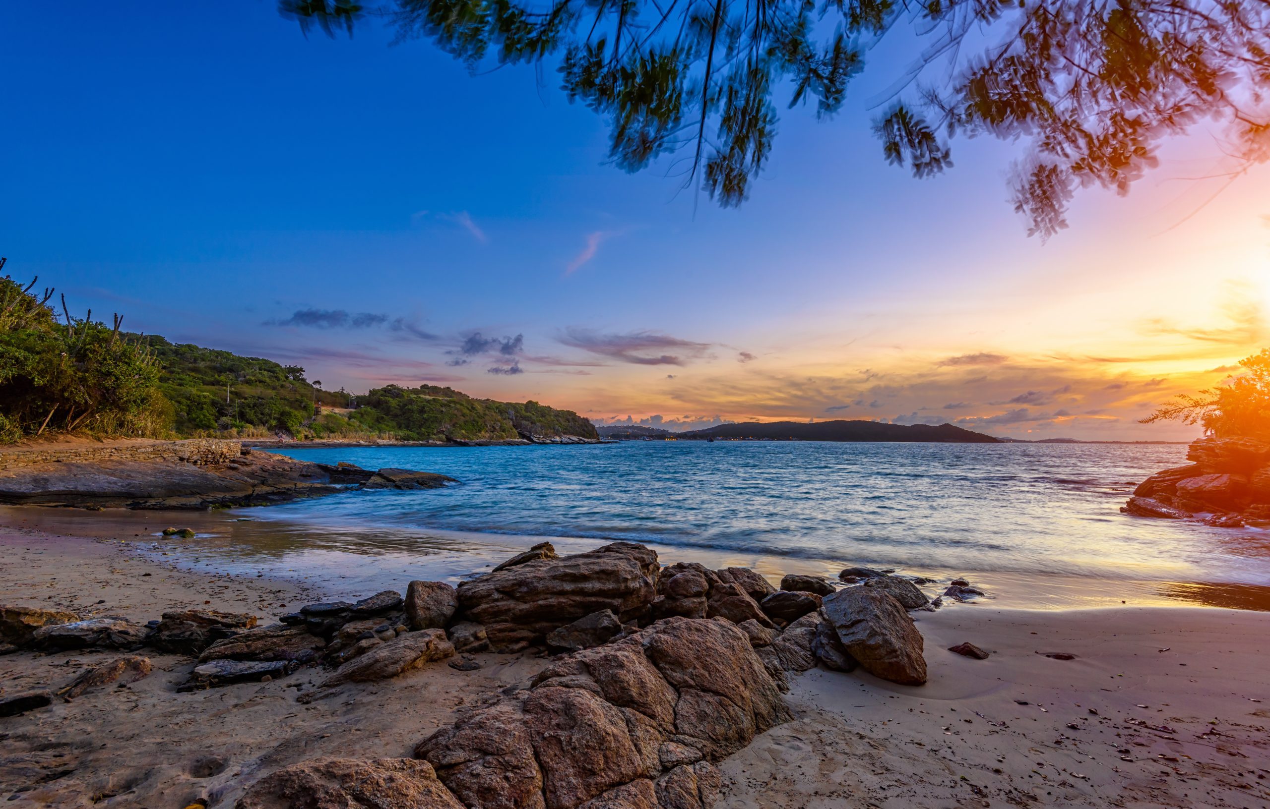 Azedinha Beach in Buzios, Rio de Janeiro, Brazil. Sunset seascap